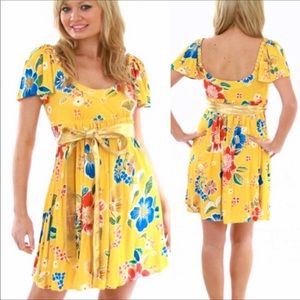 Dolce & Gabbana Yellow Babydoll Floral Dress